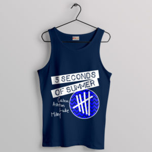 Heartbeat Hues 5SOS Youngblood Navy Tank Top