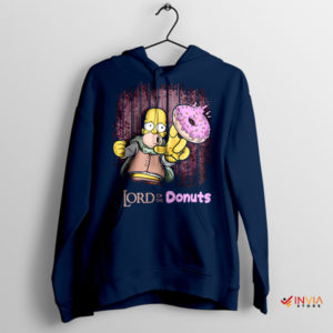 Homer's Ring of Glaze Donuts LOTR Navy Hoodie
