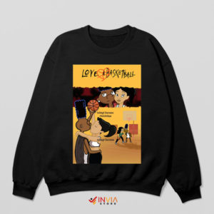 Hoops of Hearts Love And Basketball Black Sweatshirt