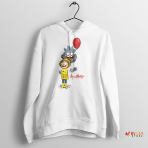 Horror Pennywise IT Rick And Morty White Hoodie
