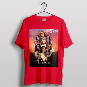 Iconic Hollywood Glam Lana Del Rey Red T-Shirt