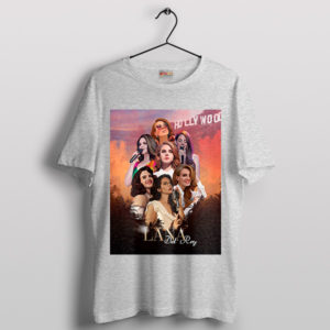 Iconic Hollywood Glam Lana Del Rey Sport Grey T-Shirt