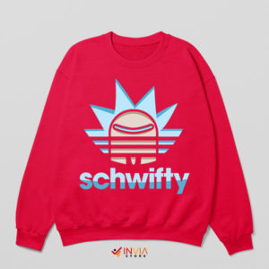 Iconic Rick Sanchez Schwifty Adidas Red Sweatshirt