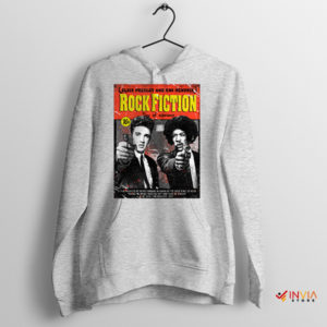 Icons of Rock Elvis and Hendrix Pulp Fiction Sport Grey Hoodie