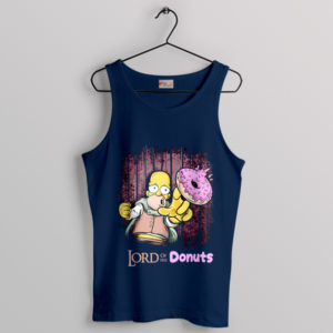 Journey Homer Lord of the Donuts Navy Tank Top