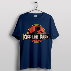 Jurassic Disconnect Dino Offline Internet Navy T-Shirt