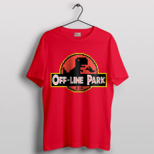 Jurassic Disconnect Dino Offline Internet Red T-Shirt