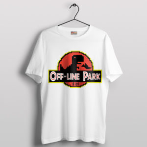 Jurassic Disconnect Dino Offline Internet White T-Shirt