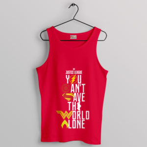 Justice League Save the World Team Red Tank Top