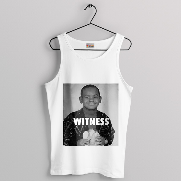 King in the Making LeBron's Youthful White Tank Top