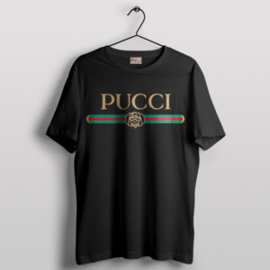 Laugh in Style Meme Pucci Fashion Black T-Shirt