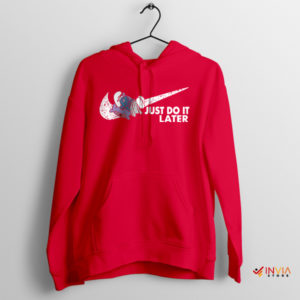 Lazy Smurf's Attitude Just Do It Later Red Hoodie