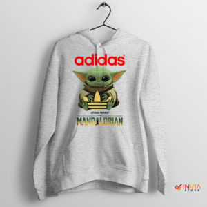 Little Jedi Yoda The Child with Adidas Sport Grey Hoodie
