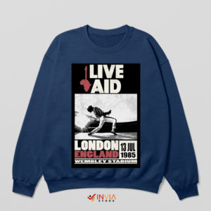 Live Aid '85 Vintage Poster Navy Sweatshirt