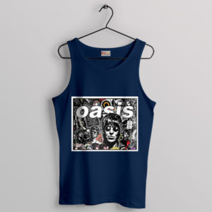 Live Forever Legends Oasis Band Navy Tank Top