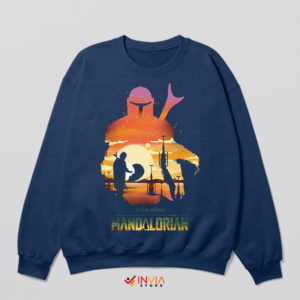 Mandalorian Horizon Sunset on Tatooine Navy Sweatshirt