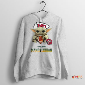 Mandalorian Victory Baby Yoda KC Chiefs Sport Grey Hoodie