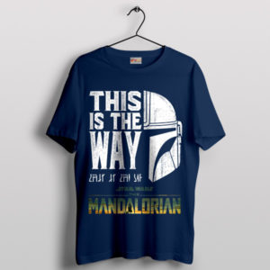 Mandalorian Vision Din Djarin Helmet Art Navy T-Shirt