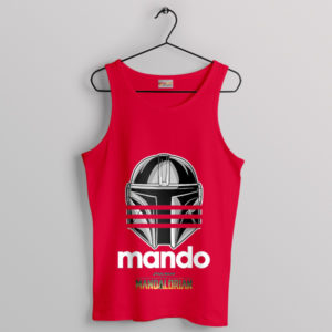 Mando Helmet's Three Stripes Adidas Red Tank Top