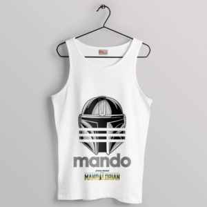 Mando Helmet's Three Stripes Adidas White Tank Top