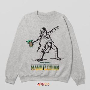 Mando and Grogu Flower Thrower Sweatshirt