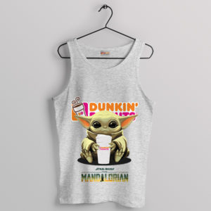 Meme Magic Baby Yoda at Dunkin' Sport Grey Tank Top