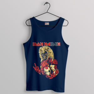 Metal Avengers Iron Maiden Man Navy Tank Top