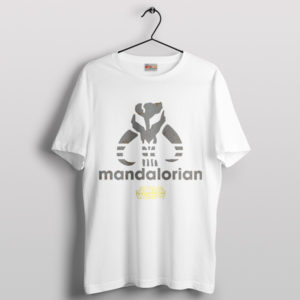 Mythosaur Mandolorian Adidas Stripes White T-Shirt