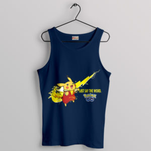 Nike Pika Power Swooshed Pikachu Navy Tank Top