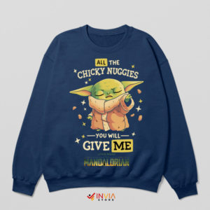 Nugget Napper Grogu Chicky Nuggies Navy Sweatshirt