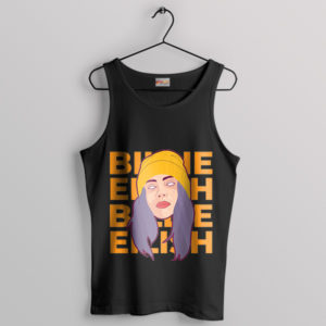 Ocean Eyes Abstract Billie Eilish Face Black Tank Top