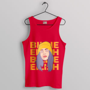 Ocean Eyes Abstract Billie Eilish Face Red Tank Top