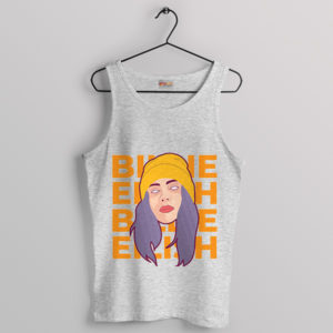 Ocean Eyes Abstract Billie Eilish Face Sport Grey Tank Top