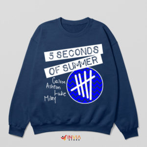 Patterned Pulse 5SOS Youngblood Navy Sweatshirt