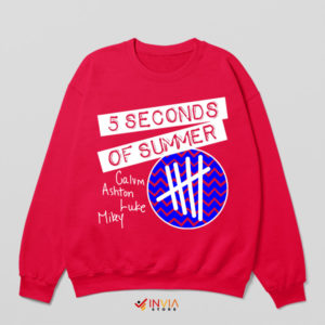 Patterned Pulse 5SOS Youngblood Red Sweatshirt
