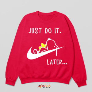 Peanuts Snoopy Lazy Day Nike Red Sweatshirt