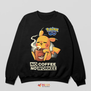 Pika-Power Boost Coffee Pikachu Black Sweatshirt