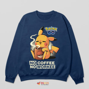 Pika-Power Boost Coffee Pikachu Navy Sweatshirt