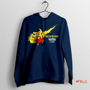 Pika Style Power Nike Swoosh Pikachu Navy Hoodie