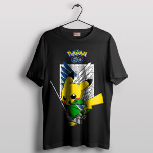 Pika-Titan Rampage AOT Pokemon Black T-Shirt