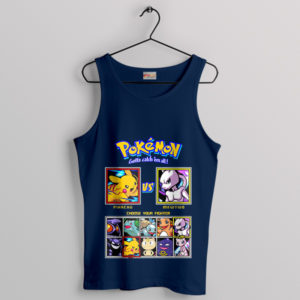 Pikachu's Fury vs. Mewtwo's Might Navy Tank Top