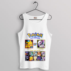 Pikachu's Fury vs. Mewtwo's Might White Tank Top