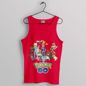 Pikachu's Posse Ash and Friends Red Tank Top