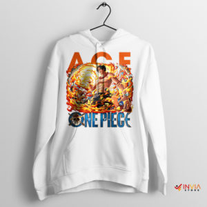 Pirate King's Blade Ace's Fire Sword White Hoodie