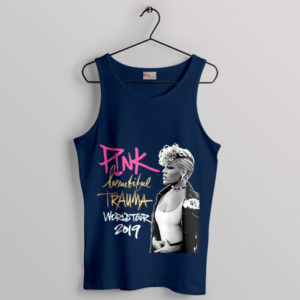 Pop Queen Beautiful Trauma Tour Navy Tank Top