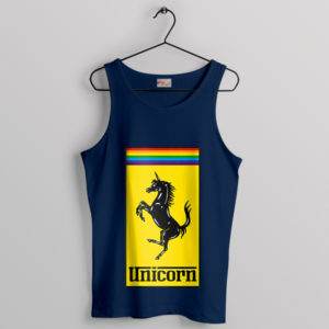 Pride in the Fast Lane Unicorn Navy Tank Top