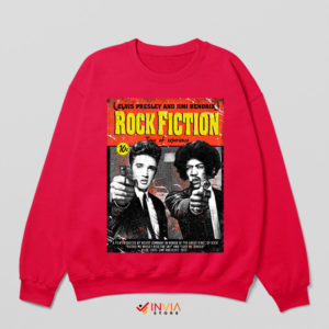 Pulp Fiction Legends Elvis and Hendrix Red Sweatshirt