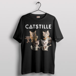 Purrfect Catstille Bastille Pop Band T-Shirt