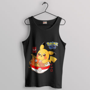 Ramen Noodle Detective Pikachu Black Tank Top