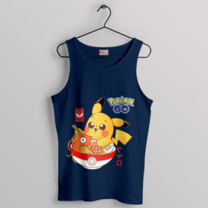 Ramen Noodle Detective Pikachu Navy Tank Top